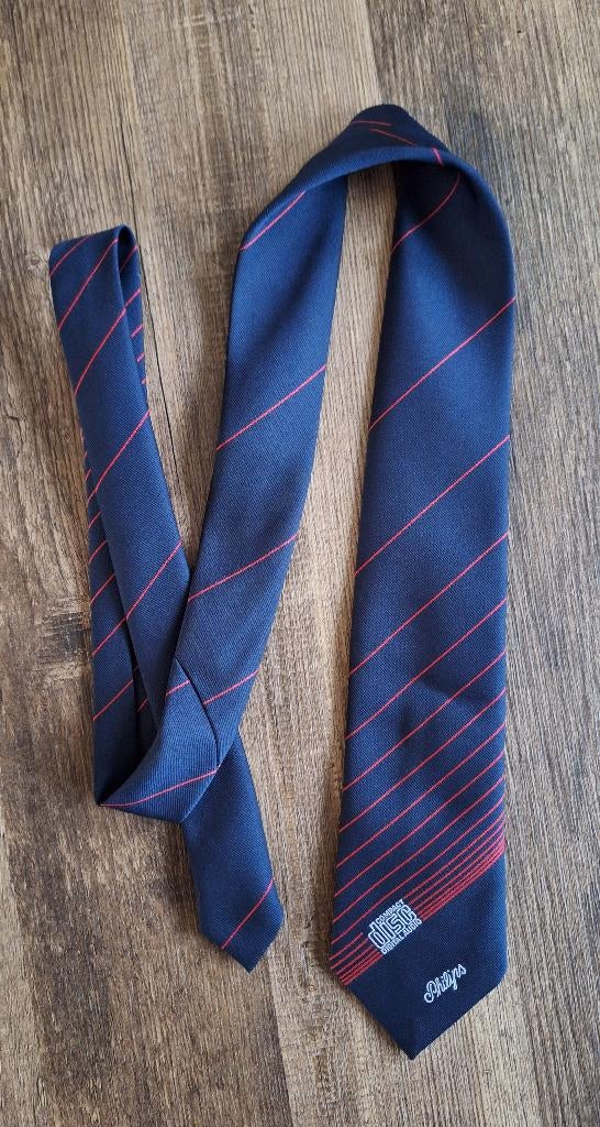 Stropdas van Philips Compact Disc Digital Audio, Donkerblauw, Ophalen of Verzenden, Zo goed als nieuw, Blauw, Met patroon