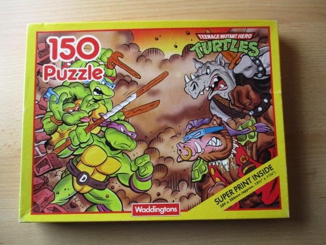 Turtles puzzel + poster  150 stukjes  Waddingtons  vechten, Ophalen of Verzenden, Zo goed als nieuw