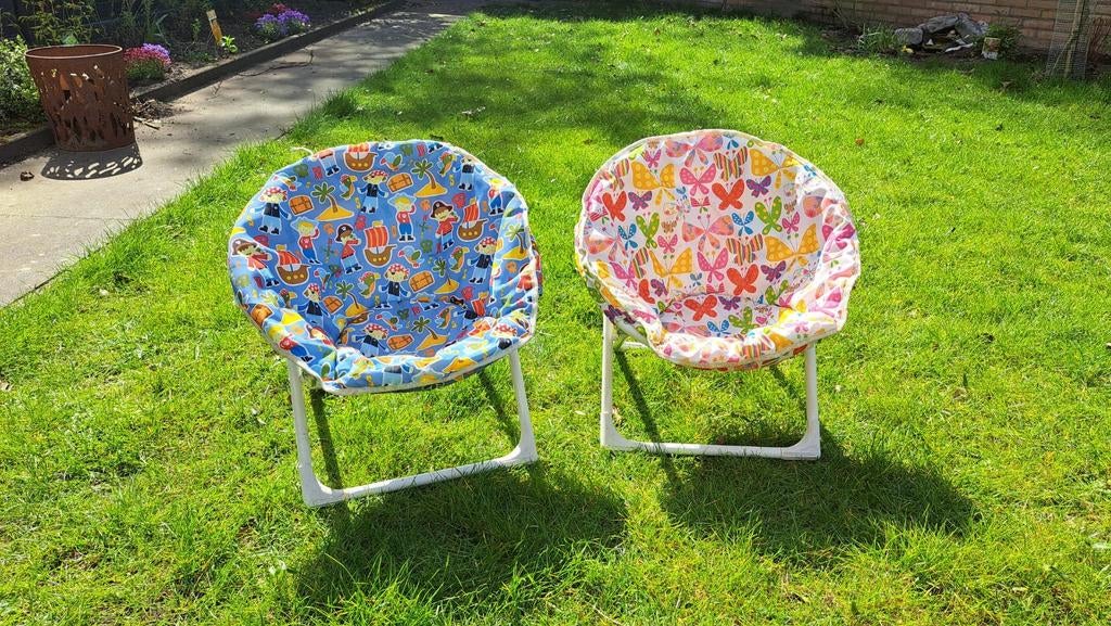Inklapbare kinder kuipstoeltjes, Tuin en Terras, Tuinsets en Loungesets, Ophalen, 2 zitplaatsen