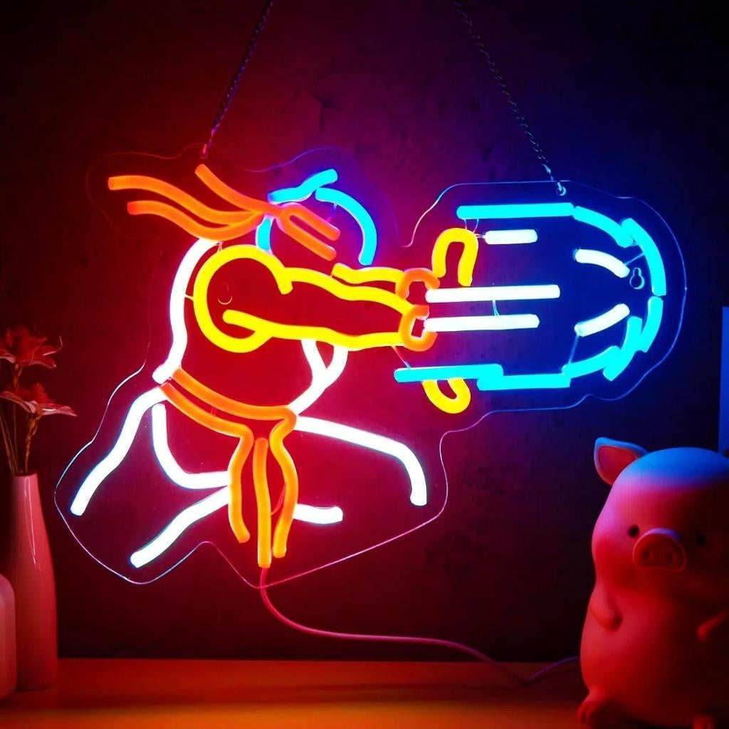 LED lamp neon stijl Street Fighter Ryu (40x28cm), Ophalen of Verzenden, Nieuw, Lichtbak of (neon) lamp