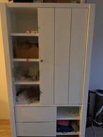 Witte kledingkast met lades en deuren, Ophalen, Gebruikt, 100 tot 150 cm, 200 cm of meer