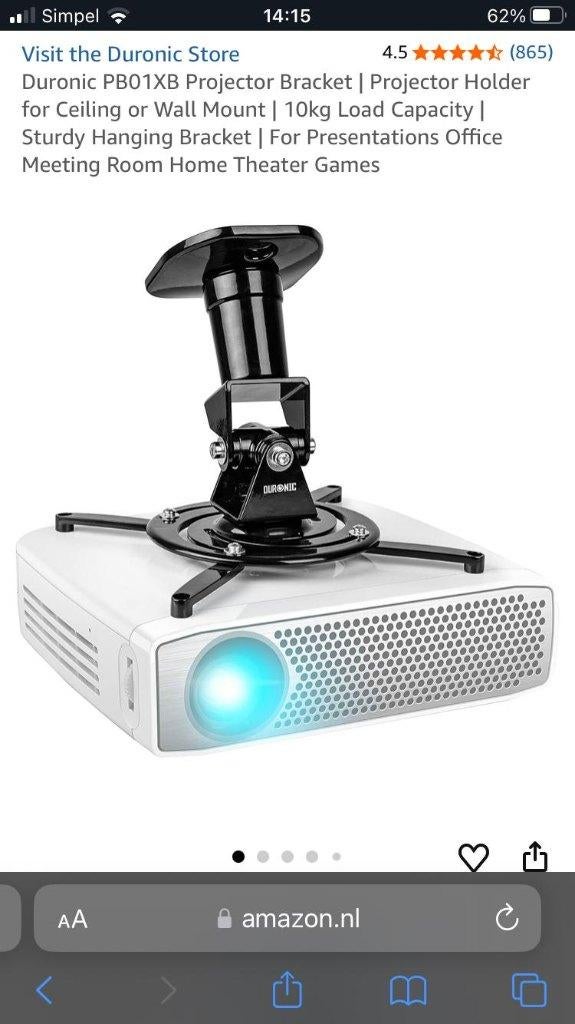 Projector Bracket/Breugel, Ophalen of Verzenden, Zo goed als nieuw, Overige merken, Kantelbaar