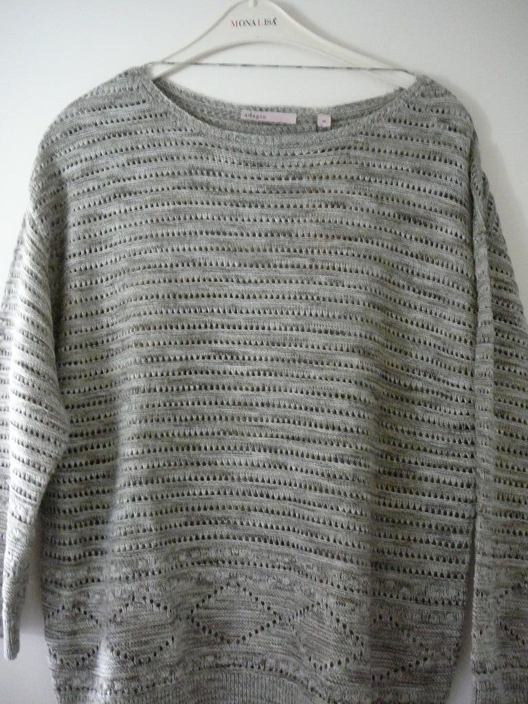 ZOMER PULLOVER OPENGEWERKT maat XL Adagio groen/grijs., Kleding | Dames, Overige kleuren, Verzenden, Maat 46/48 (XL) of groter