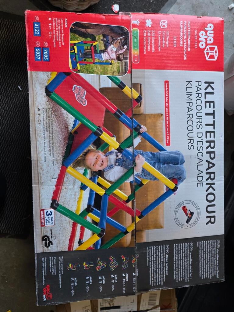Nieuw Quadro Kletterparkour Klimparcours Klimtoestel, Kinderen en Baby's, Speelgoed | Buiten | Speeltoestellen, Nieuw, Klimwand