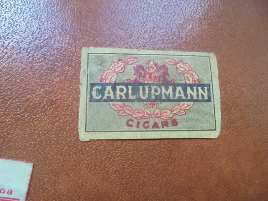 Oud lucifermerk sigarenmerk Carl Upmann sigarenfabr. Utrecht, Ophalen of Verzenden, Zo goed als nieuw, Luciferdoosjes of -merken