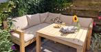 Loungeset high dining van acaciahout compleet met kussens, Tuin en Terras, Ophalen, Gebruikt