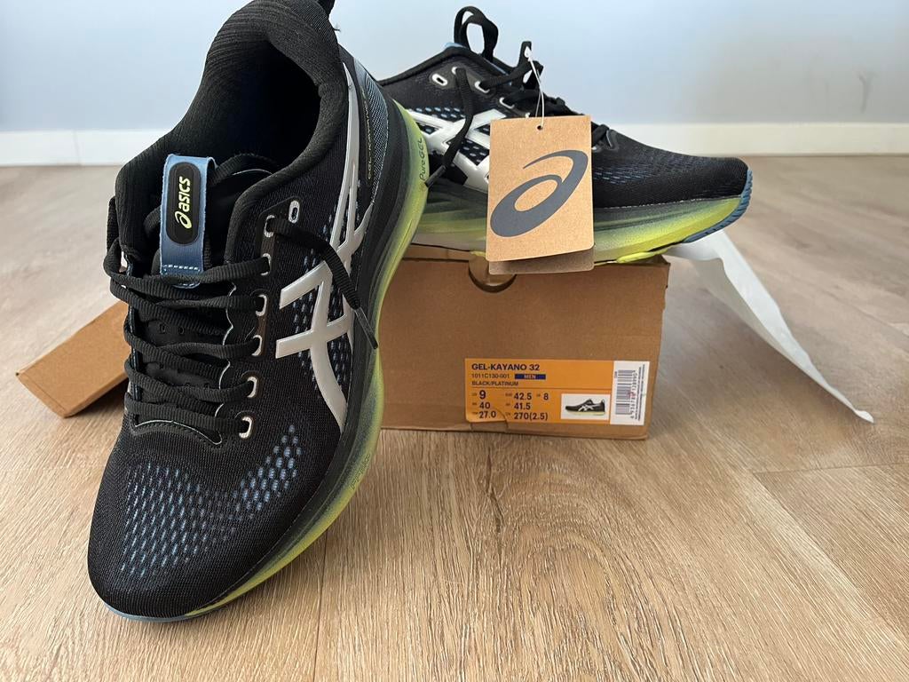 ASICS Gel Kayano 32 ‘Luxe Black Lime’, Sport en Fitness, Loopsport en Atletiek, Nieuw, Hardloopschoenen, Hardlopen, Asics, Ophalen of Verzenden
