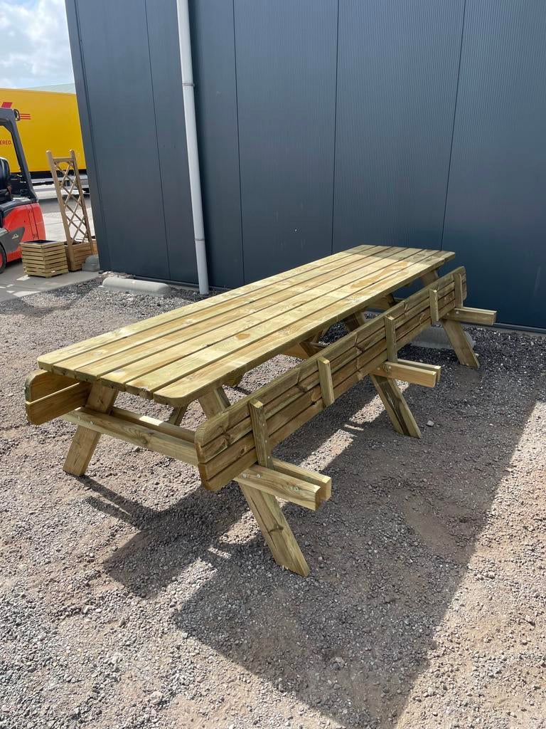 Zware picknicktafels! 180CM tot 300CM Tuintafel Picknickbank, Tuin en Terras, Picknicktafels, Ophalen, Nieuw, Inklapbaar, Rechthoekig
