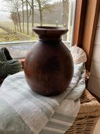 Houten nepalese vaas 28 cm hoog, Ophalen of Verzenden, Zo goed als nieuw, Overige kleuren, Minder dan 50 cm