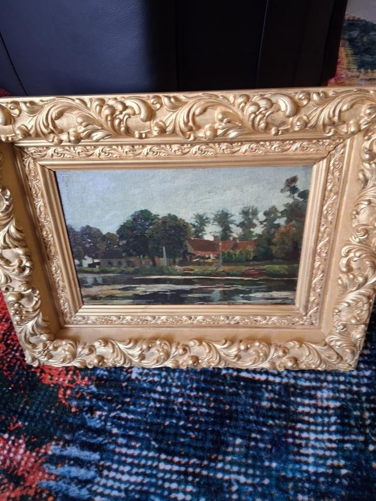 Schilderij Louis Stutterheim 34 x 23 cm, Antiek en Kunst, Ophalen of Verzenden