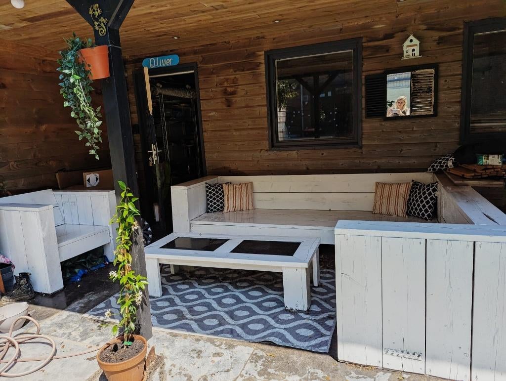 Stijgerhouten grote tuinset, Tuin en Terras, Tuinsets en Loungesets, Ophalen, Gebruikt, Stoel