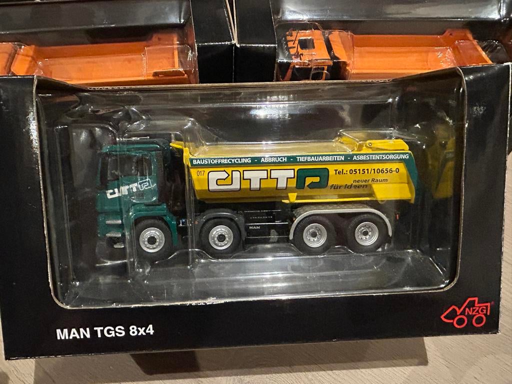 NZG MAN TGS 8x4 Kipper schaalmodel 1/50, Hobby en Vrije tijd, Modelauto's | 1:50, Ophalen of Verzenden, Nieuw, Bus of Vrachtwagen