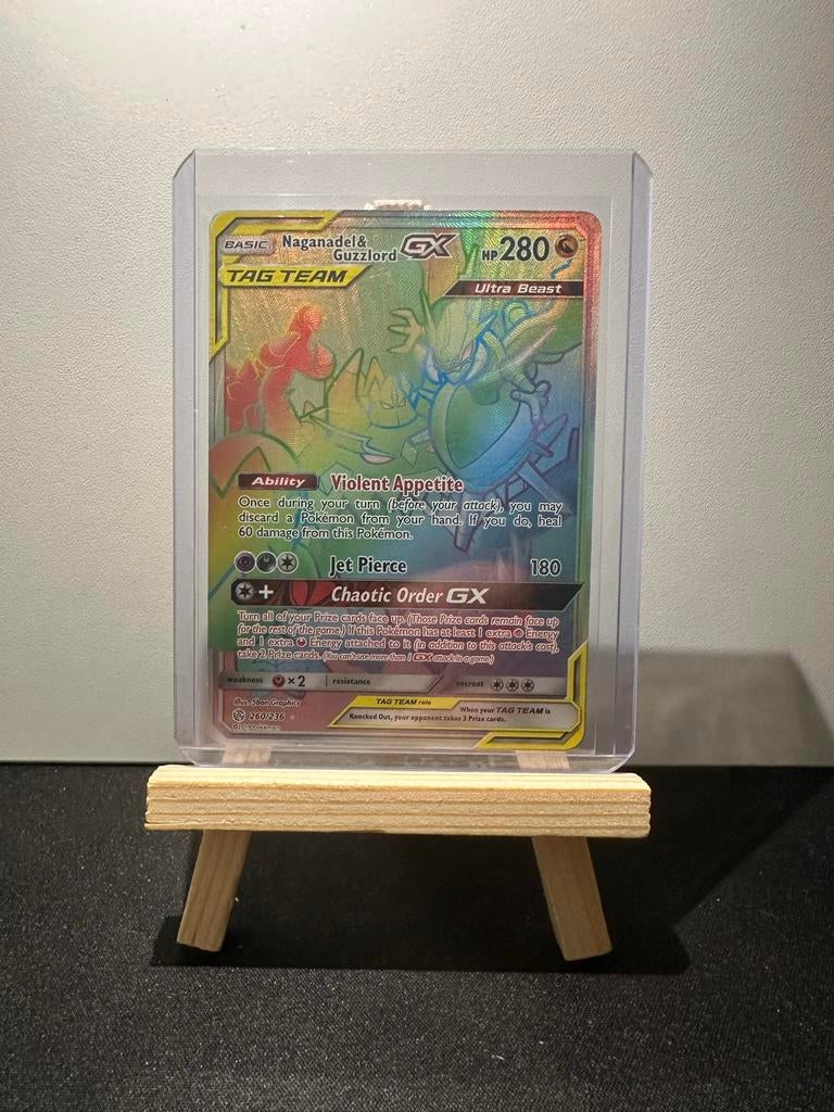 Naganadel & Guzzlord GX tagteam 260/236, Ophalen of Verzenden, Gebruikt, Losse kaart, Foil