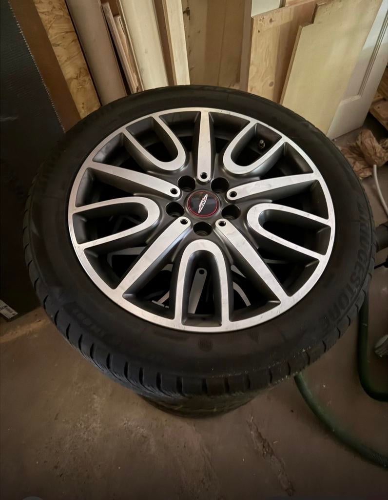 ZGAN MINI JCW type 529 originele 18” velgen incl banden, Ophalen, 18 inch, Gebruikt, Banden en Velgen