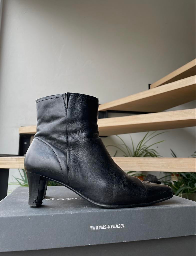 Zwarte Salamander enkellaarsjes echte leren schoenen, Zwart, Lage of Enkellaarzen, Ophalen of Verzenden, Gedragen