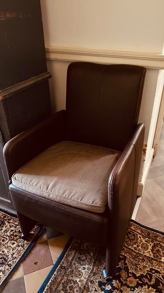4 Lederen Fauteuils - Comfortabel en als nieuw, Huis en Inrichting, Fauteuils, Ophalen of Verzenden, Gebruikt, Leer, 75 tot 100 cm