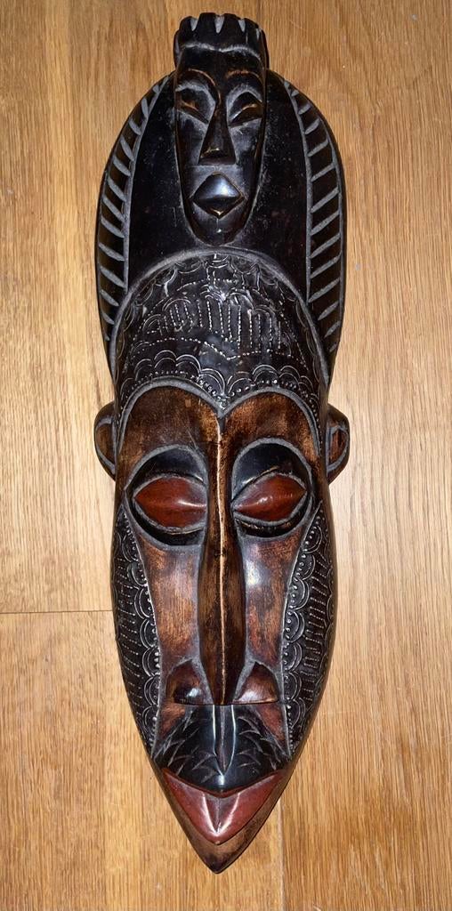 Traditioneel masker houtsnijwerk Ivoorkust Guro Baule, Ophalen of Verzenden