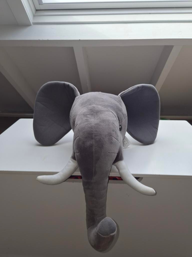 Pluche olifant voor aan de muur, Kinderen en Baby's, Speelgoed | Knuffels en Pluche, Ophalen