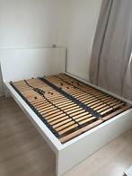 Ikea MALM bedframe wit 140x200, Gebruikt, Wit, Tweepersoons, 200 cm