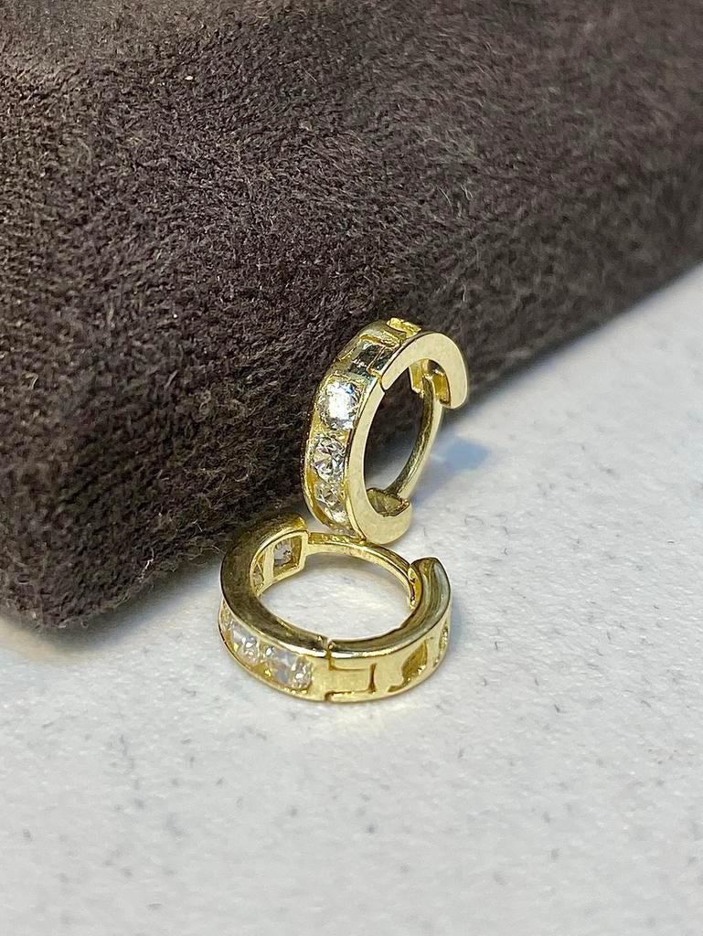 14k Gouden Oorbellen Zirkonia, Nieuw, Ophalen of Verzenden, Met edelsteen, Knopjes of Stekers