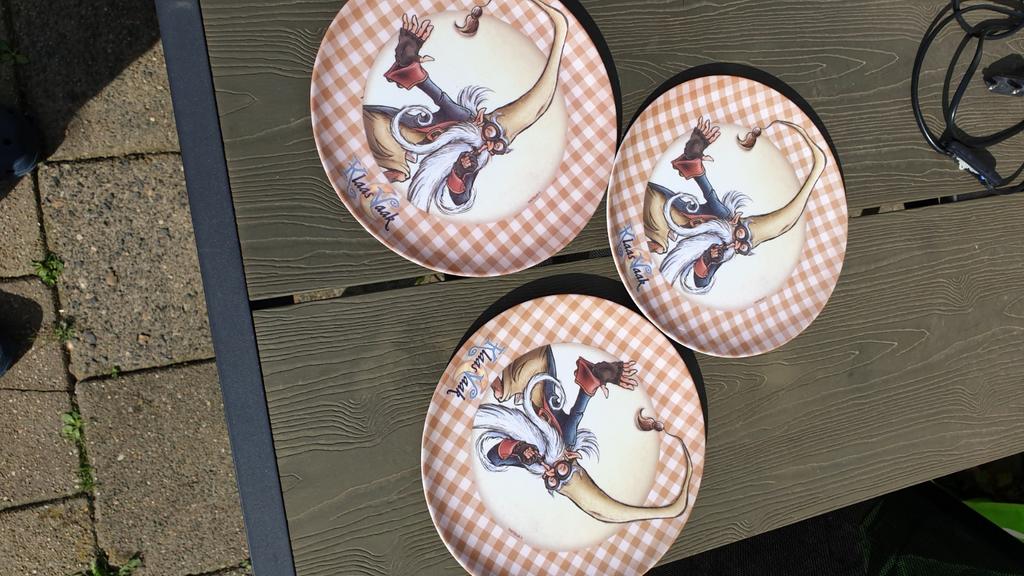 3 plastic  bordjes van de efteling, Ophalen of Verzenden
