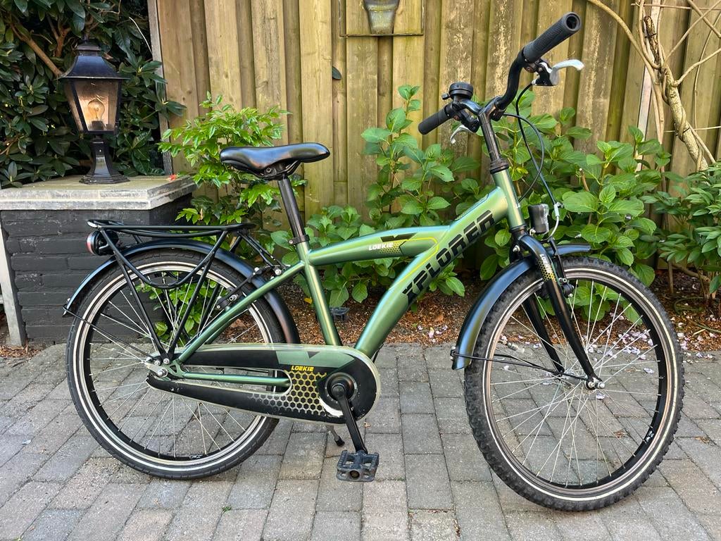 Groene Loekie kinderfiets met bagagedrager 22 inch, Ophalen of Verzenden, Gebruikt, Velgrem, 20 inch of meer