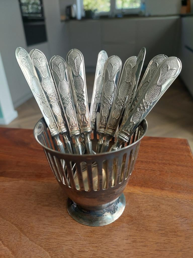 Verzilverde vintage theelepels, Ophalen of Verzenden