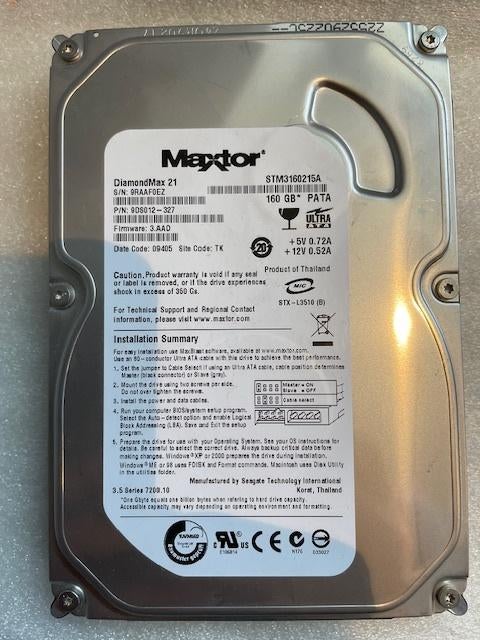 Maxtor HDD, Maxtor, Intern, Gebruikt, PATA
