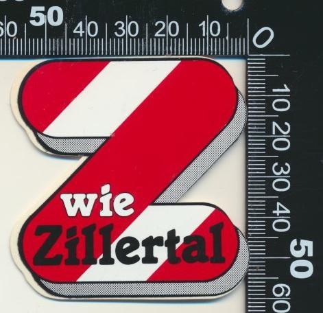 Sticker: Zillertal - Wie (2), Verzamelen, Ophalen of Verzenden, Zo goed als nieuw, Bedrijf of Vereniging