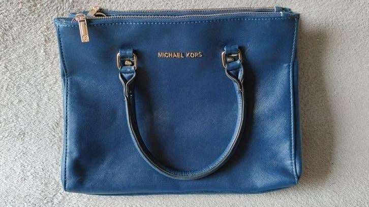 Michael Kors tas, damestas - blauw - 35x25xcm, Sieraden, Tassen en Uiterlijk, Tassen | Damestassen, Ophalen of Verzenden, Zo goed als nieuw
