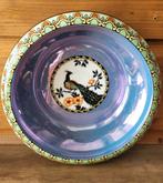 Vintage Tsjechische schaal met pauw decoratie, Antiek en Kunst, Ophalen of Verzenden
