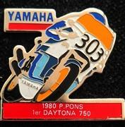 Yamaha- 1980 P.Pons 1er daytona 750, Verzenden, Nieuw, Sport, Speldje of Pin