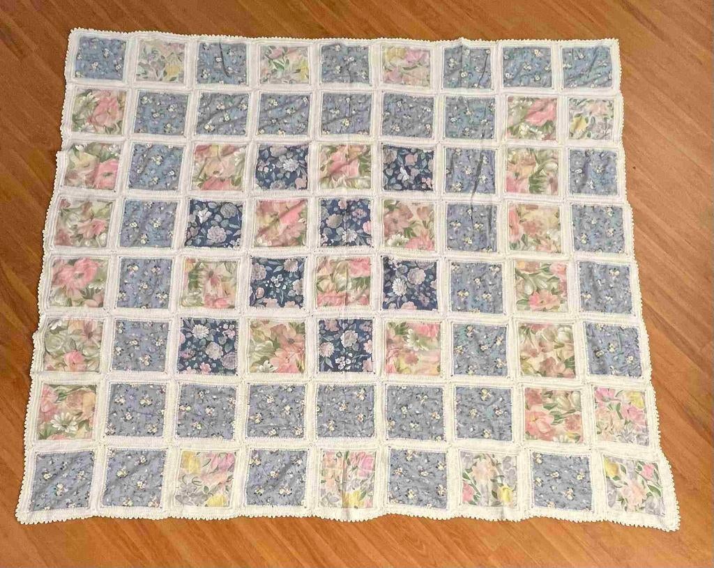 Patchwork kleed sprei 215/192 cm, Huis en Inrichting, Gebruikt, Overige maten, Wit, Etten-Leur