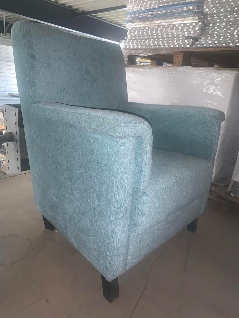 4 Comfortabele turquoise stoel, Huis en Inrichting, Stoelen, Ophalen, Gebruikt, Overige kleuren, Eén