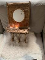 Bamboo vintage wandrekje met spiegels 40x35 uit Frankrijk, Ophalen, Ovaal, Minder dan 50 cm, Minder dan 100 cm