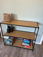 Stijlvolle sidetable met 3 planken - Hout en metaal, Huis en Inrichting, Tafels | Sidetables, Ophalen, Gebruikt, 50 tot 100 cm