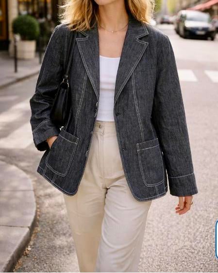 Mooi blazerjasje, 40, Delmod, Maat 38/40 (M), Blauw, Ophalen of Verzenden, Zo goed als nieuw