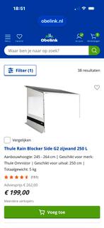 Thule Rain Blocker Zijwanden (links & rechts) incl. toebehor, Ophalen of Verzenden, Zo goed als nieuw, Thule