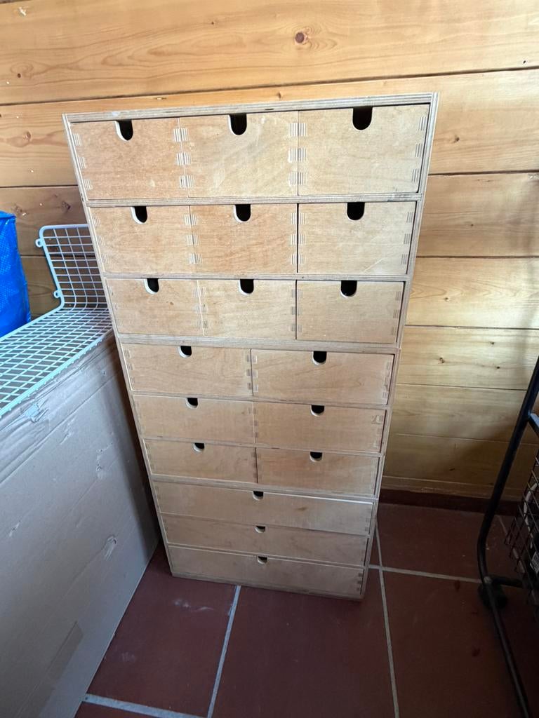 Vintage IKEA Moppe Grenen Ladenkast, Ophalen, 50 tot 100 cm, Zo goed als nieuw, Minder dan 100 cm