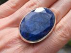Vanoli Opmerkelijke zilveren ring met ruwe saffier maat 19,5, Daiva1973@hotmail.com, Vanoli, Blauw, 19 tot 20