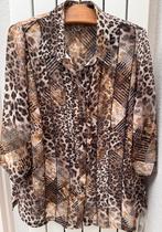MONA stijlvolle blouse – dierenprint / leopard – maat 46  , Bruin, Blouse of Tuniek, Ophalen of Verzenden, Zo goed als nieuw