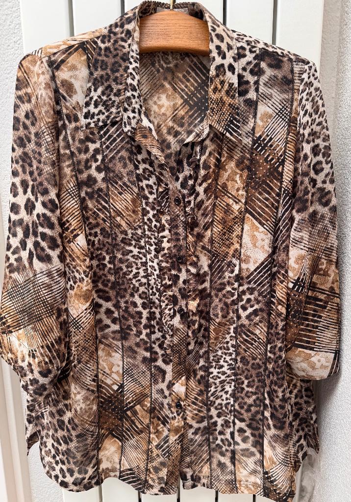 MONA stijlvolle blouse – dierenprint / leopard – maat 46  , Kleding | Dames, Grote Maten, Zo goed als nieuw, Blouse of Tuniek