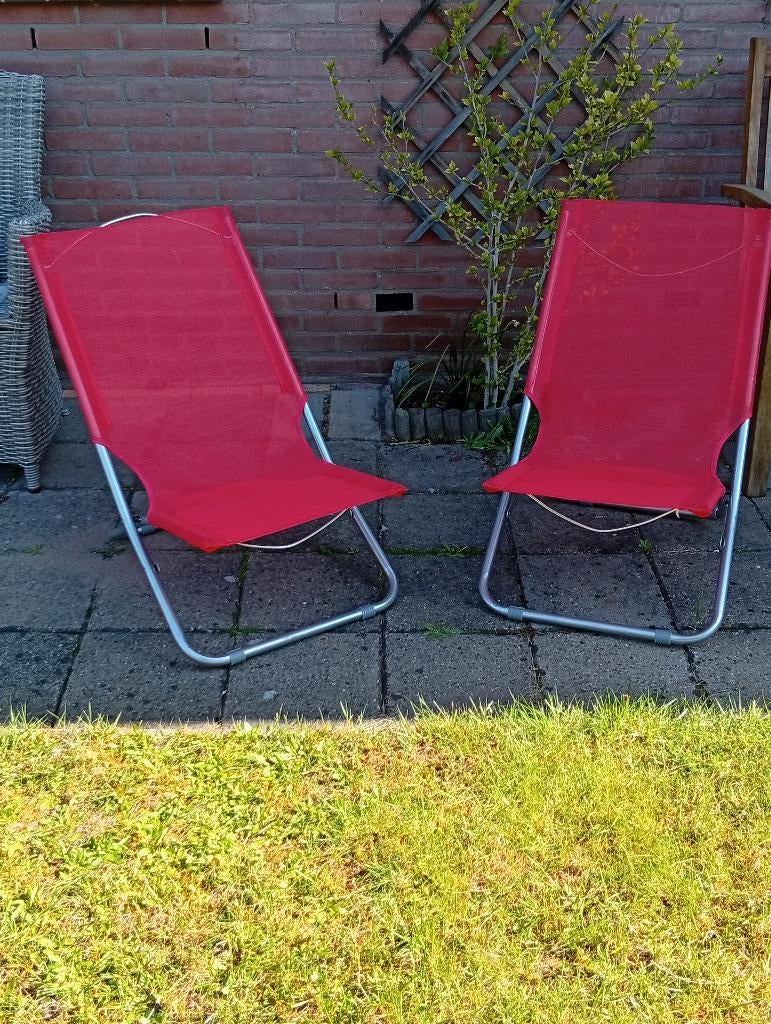 strandstoel campingstoel 2 stuks samen voor €15 roze, Caravans en Kamperen, Ophalen, Zo goed als nieuw, Campingstoel