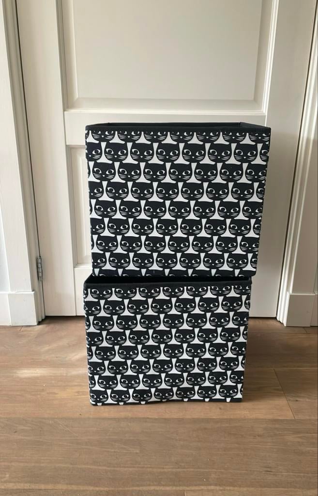 2x Drona bak IKEA met poesjes print, Ophalen of Verzenden, Gebruikt, Overige materialen, Minder dan 50 cm