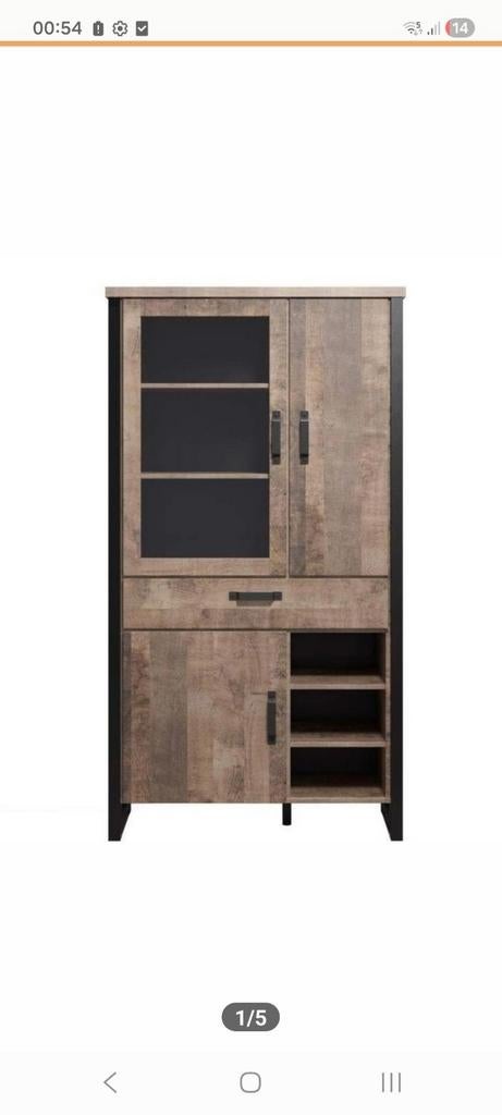 Nieuwe mooie vitrinekast in doos!, Ophalen, Nieuw, 50 tot 100 cm, 150 tot 200 cm