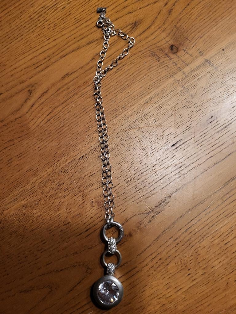 zinzi zilveren ketting met hanger, Met hanger, Ophalen of Verzenden, Zo goed als nieuw, Zilver