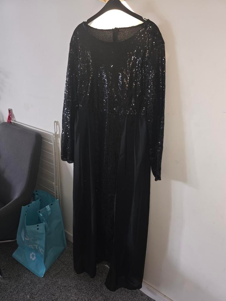 Elegante Zwarte Galajurk met Pailletten, Galajurk, Zwart, Maat 46/48 (XL) of groter, Ophalen of Verzenden