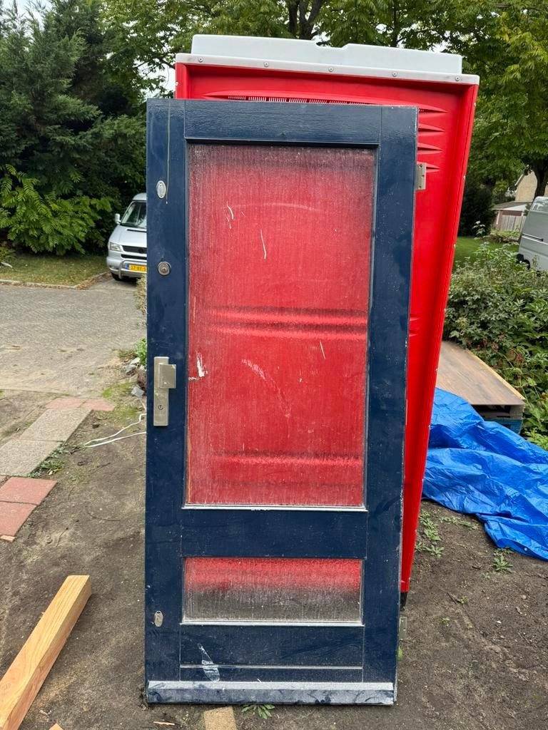 GRATIS OPHALEN - Hardhouten Voordeur 211,5x93x4, Doe-het-zelf en Verbouw, Ophalen, Zo goed als nieuw, Hout