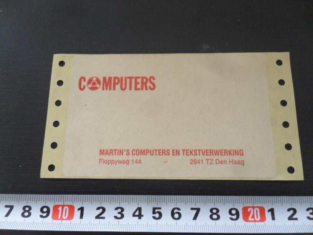 sticker martin's computers tekstverwerking den haag label, Ophalen, Zo goed als nieuw