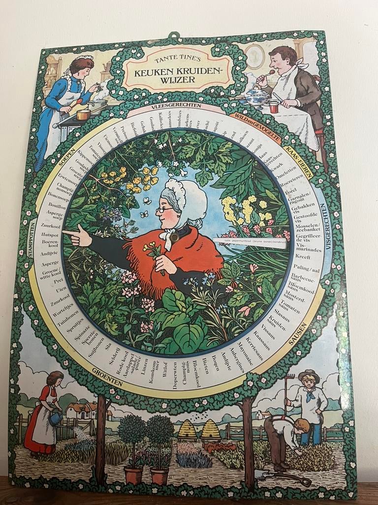 Vintage kruiden keukenwijzer, Ophalen of Verzenden